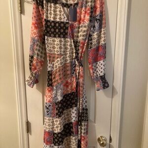 Skies Are Blue Multicolor Patchwork Maxi Dress